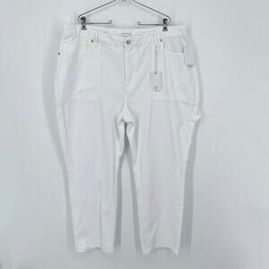 Good American NEW Good '90s High Waist Carpenter Jeans White Women's Size 18